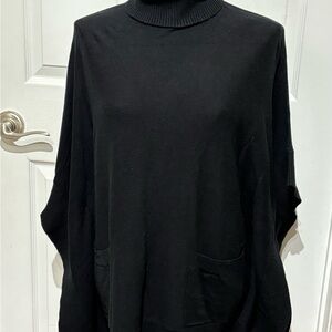 1.  Michael Kors Black Turtle Neck Sweater Cape Oversized